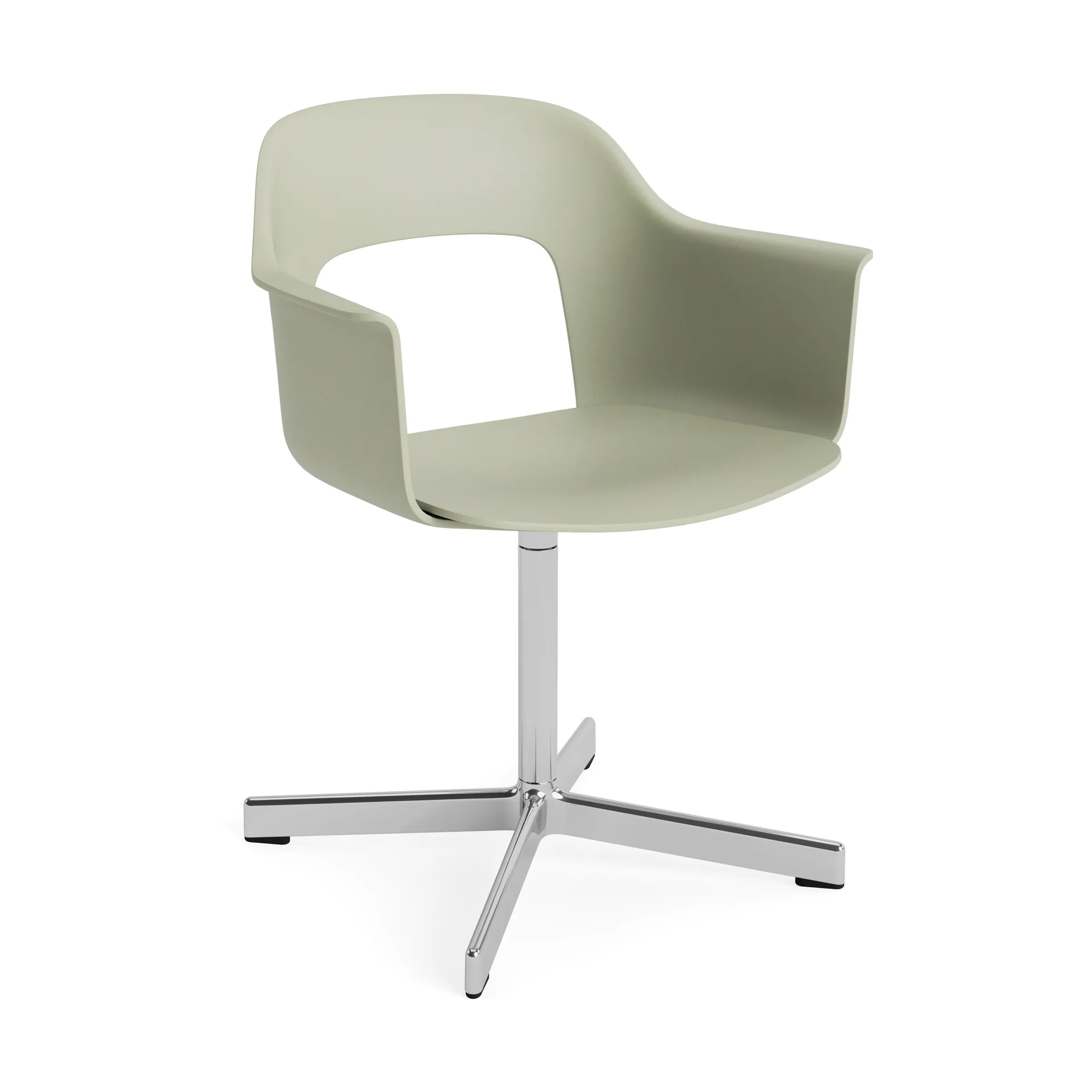 Layout Armchair 231 πολυθρόνα με μπράτσα, Pastel green-πολυρισμένο aluminium 4 star swivel base HAY