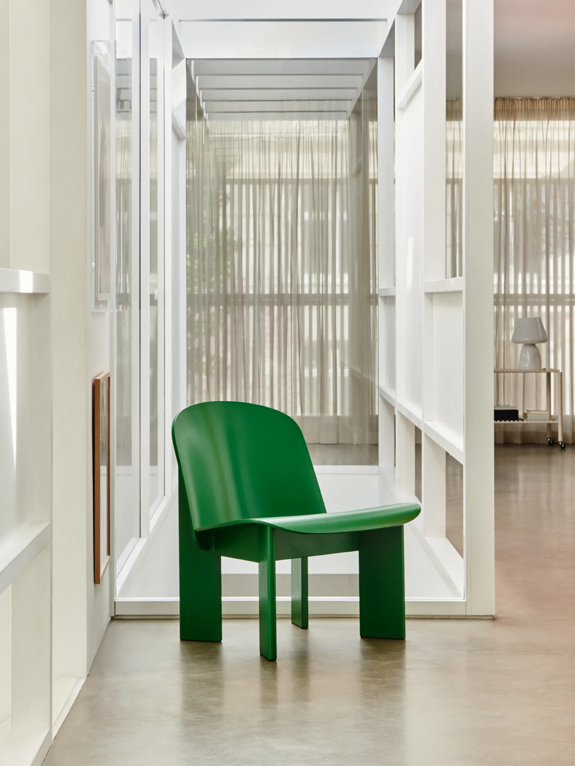 Πολυθρόνα lounge Chisel, Lush green λουστραρισμένη οξιά HAY