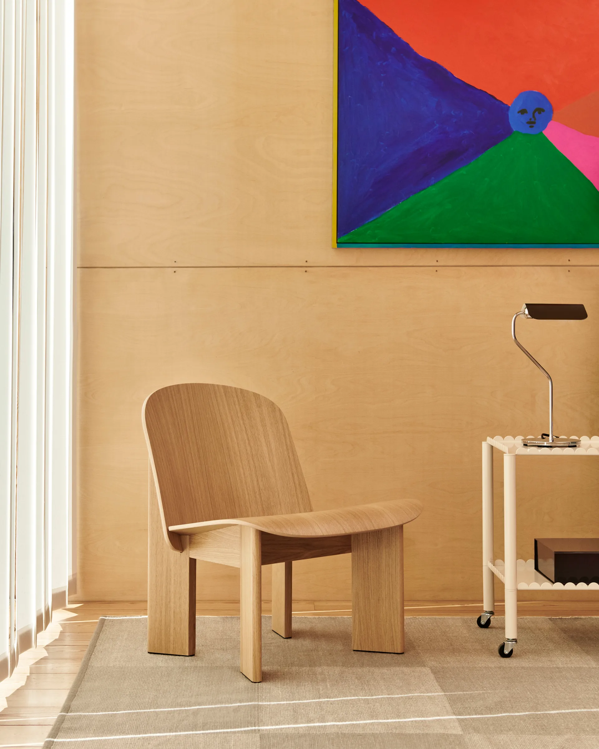 Πολυθρόνα lounge Chisel, Λακαρισμένη δρυς HAY