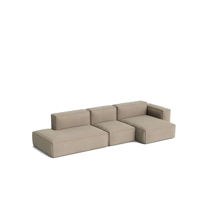 Mags Soft Low Armrest καναπές 2,5 θέσεων συνδυασμός 3 - Linara beige, δεξιά γωνία, αφαιρούμενη επένδυση - HAY