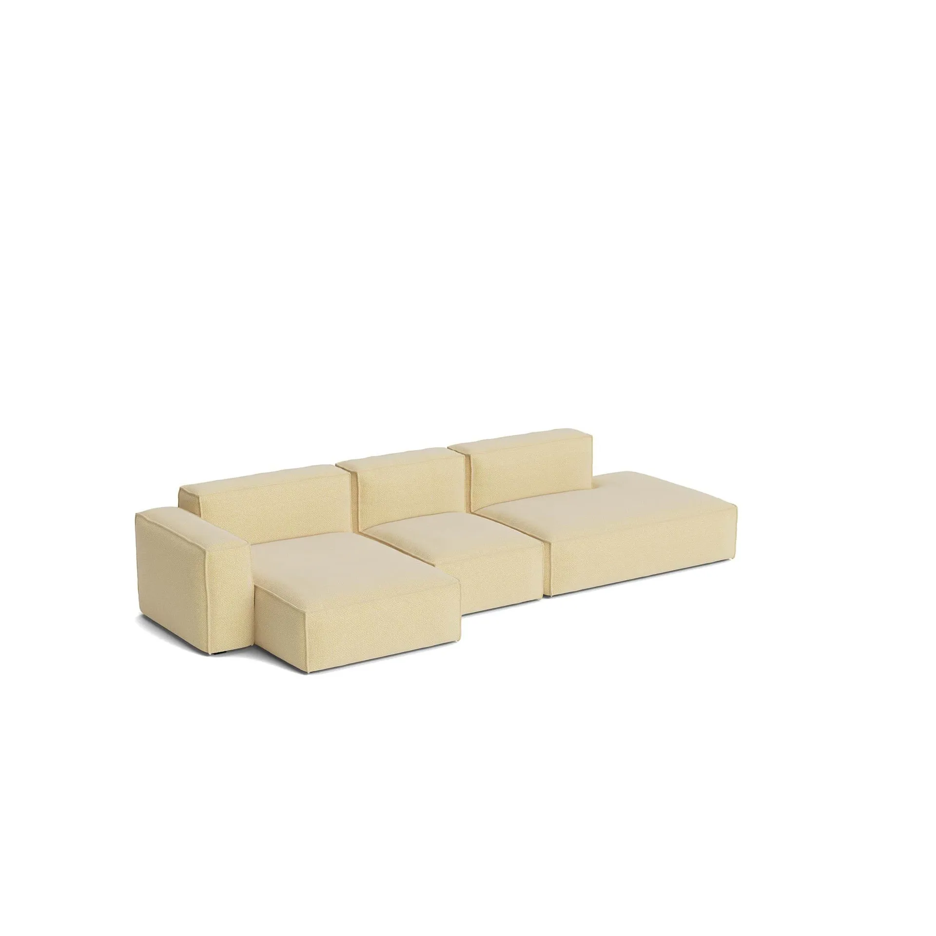 Mags Soft Low Armrest καναπές 2,5 θέσεων συνδυασμός 3, Tartaglia Ocre white, αριστερή γωνία, αφαιρούμενη επένδυση HAY