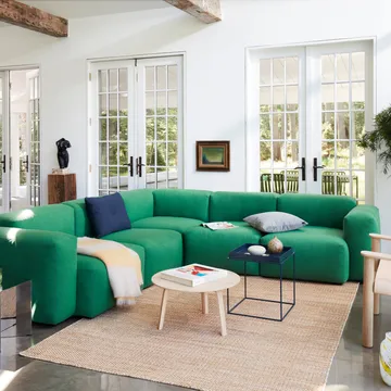 Moiré kelim χαλάκι 140x200 cm - Κίτρινο - HAY