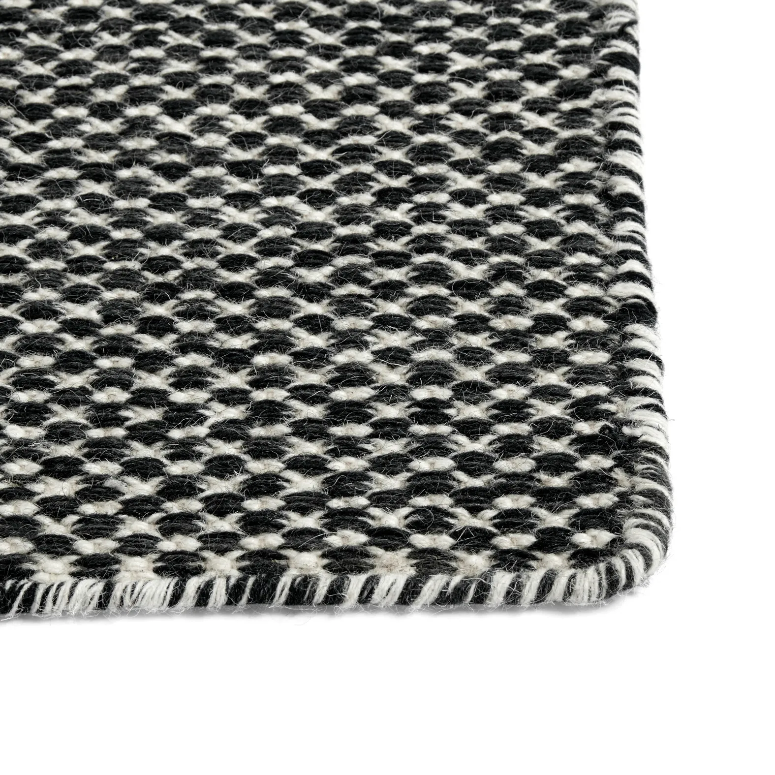Moiré kelim χαλάκι 170x240 cm, Μαύρο HAY