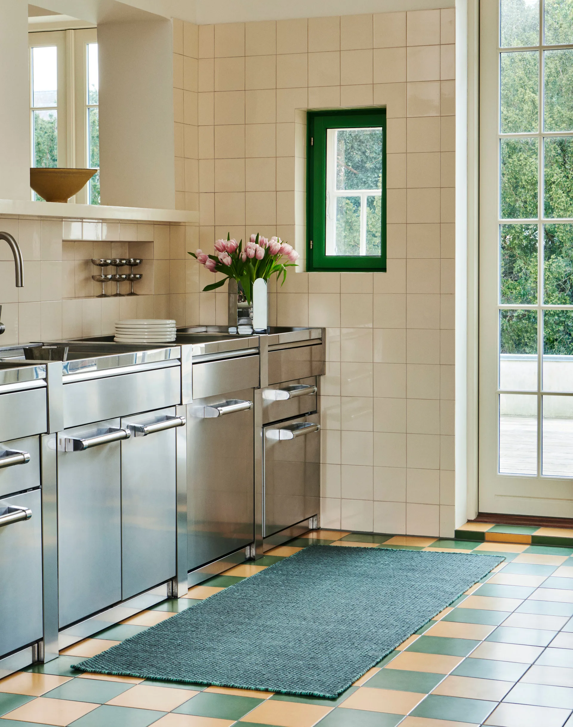 Χαλί Moiré kilim 80x200 cm, Emerald green HAY