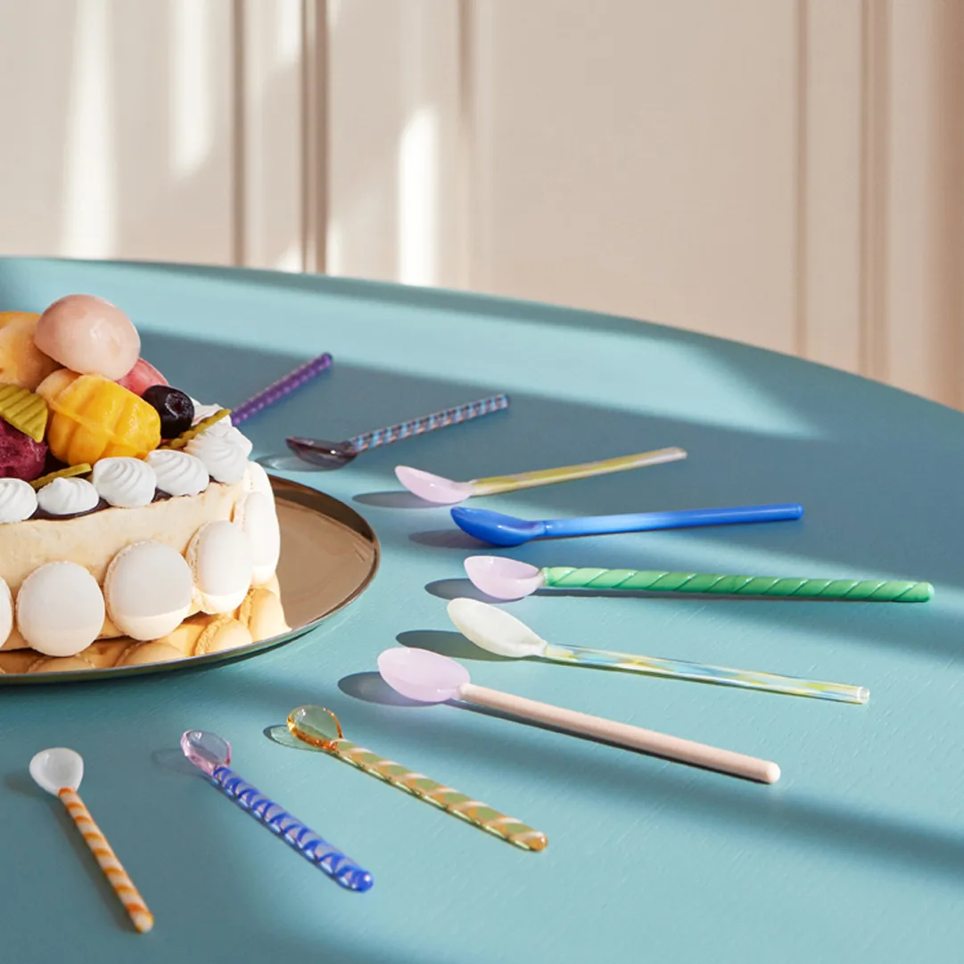 Mono γυάλινο κουτάλι Συσκευασία 2 τεμαχίων, μπλε του ουρανού-πράσινο HAY