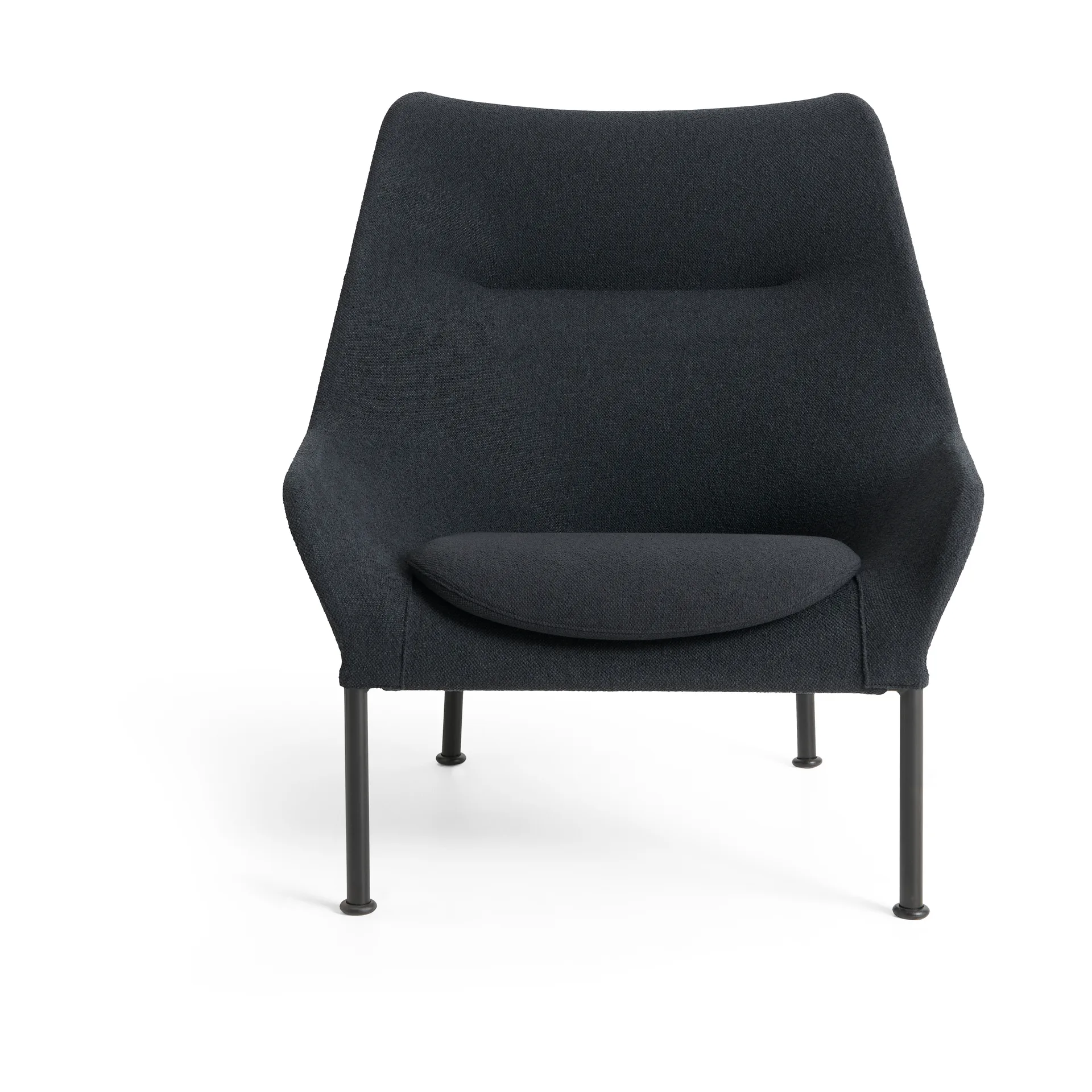 O2 Lounge Chair πολυθρόνα, Soft black-μαύρο-λακαρισμένο ατσάλι HAY