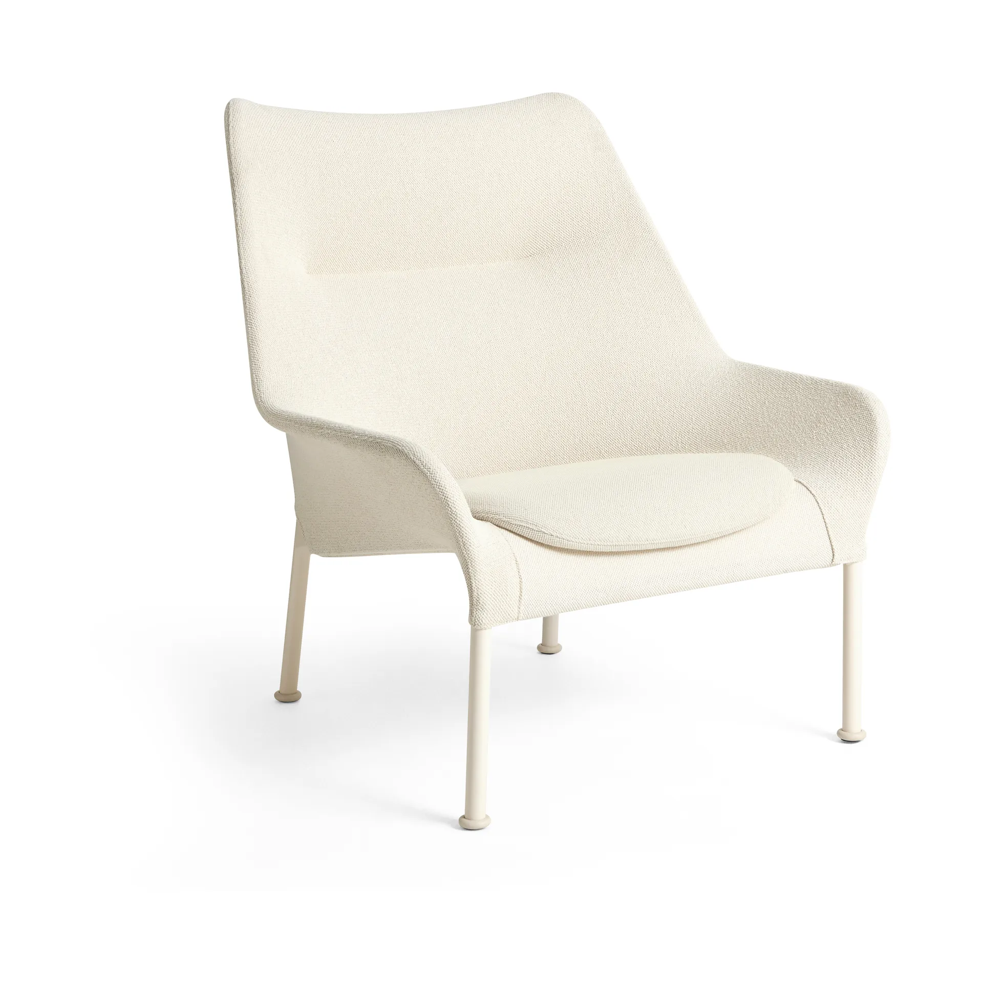 O2 Lounge Chair πολυθρόνα, Soft cream-λακαρισμένο ατσάλι eggshell HAY
