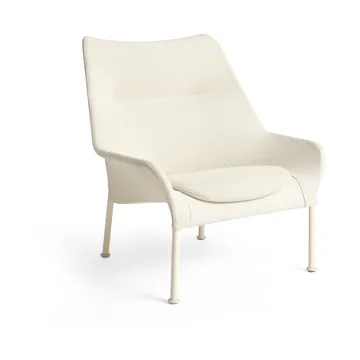 O2 Lounge Chair πολυθρόνα - Soft cream-λακαρισμένο ατσάλι eggshell - HAY