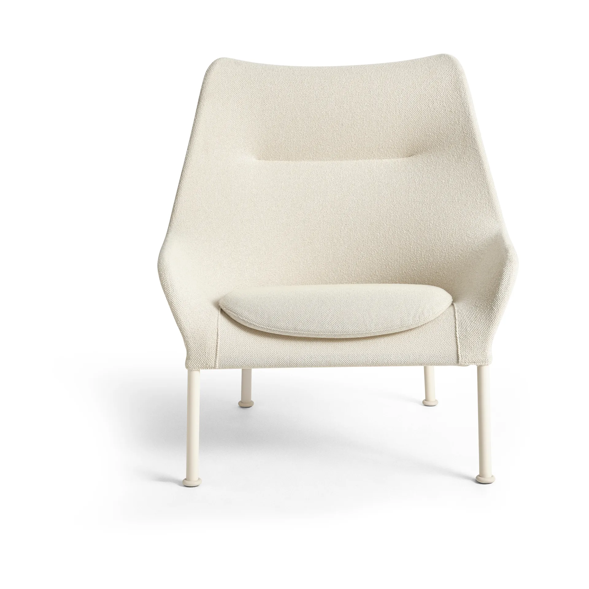 O2 Lounge Chair πολυθρόνα, Soft cream-λακαρισμένο ατσάλι eggshell HAY
