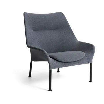 O2 Lounge Chair πολυθρόνα - Soft grey-μαύρο-λακαρισμένο ατσάλι - HAY