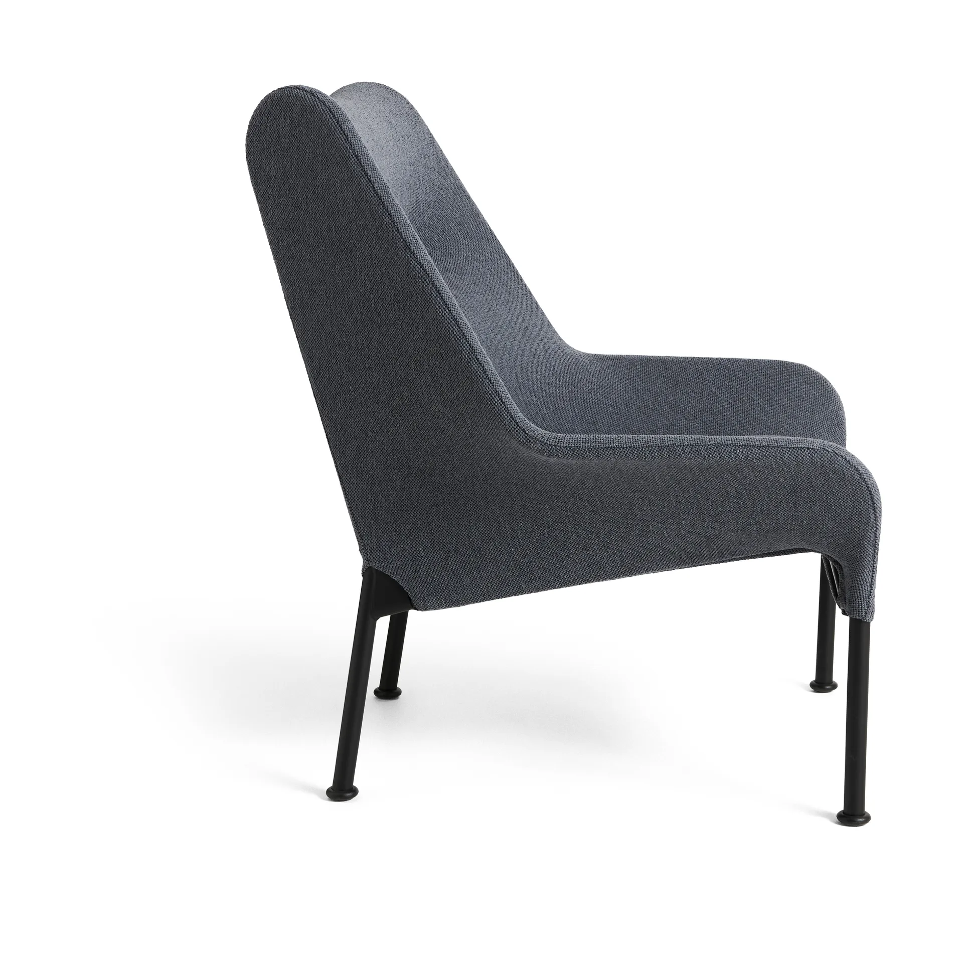 O2 Lounge Chair πολυθρόνα, Soft grey-μαύρο-λακαρισμένο ατσάλι HAY