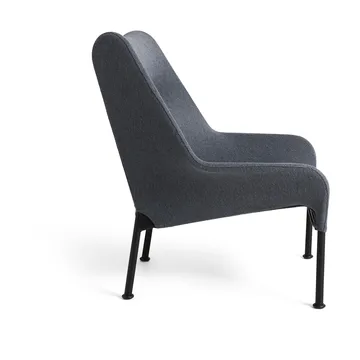 O2 Lounge Chair πολυθρόνα - Soft grey-μαύρο-λακαρισμένο ατσάλι - HAY