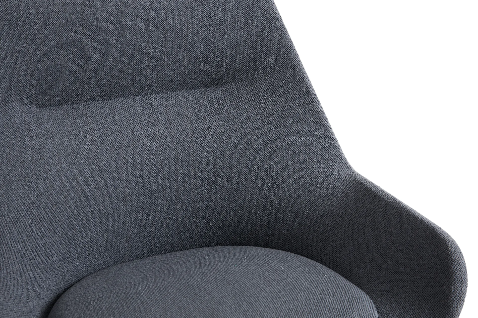 O2 Lounge Chair πολυθρόνα, Soft grey-μαύρο-λακαρισμένο ατσάλι HAY