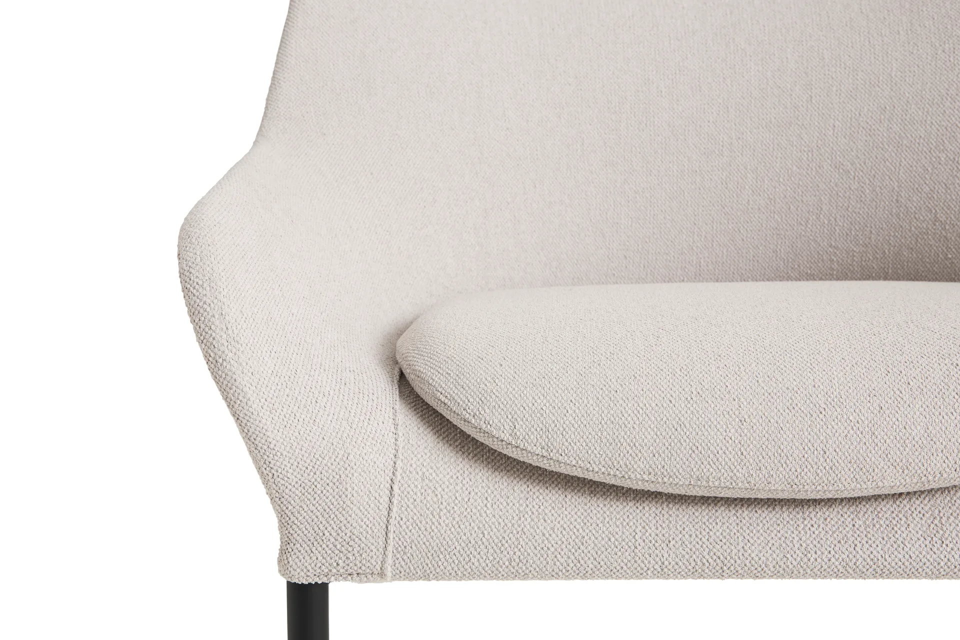 O2 Lounge Chair πολυθρόνα, Soft light grey-μαύρο-λακαρισμένο ατσάλι HAY
