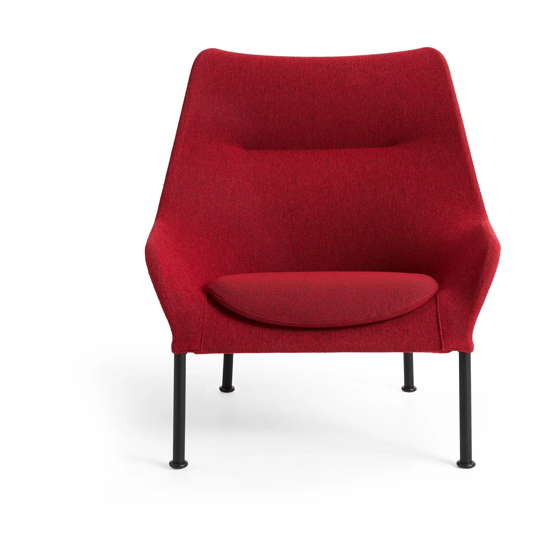 O2 Lounge Chair πολυθρόνα, Soft red-μαύρο-λακαρισμένο ατσάλι HAY