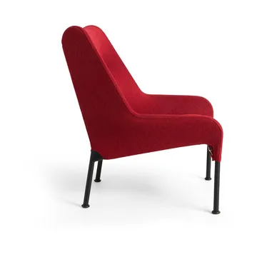 O2 Lounge Chair πολυθρόνα - Soft red-μαύρο-λακαρισμένο ατσάλι - HAY
