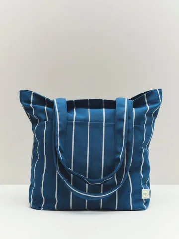 Outdoor Market υφασμάτινη τσάντα - Μπλε-μπεζ, μεσαίο - HAY