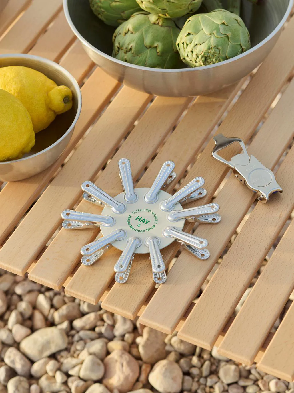 Outdoor Market μανταλάκι, Ασημί, σετ 10 τεμ. HAY
