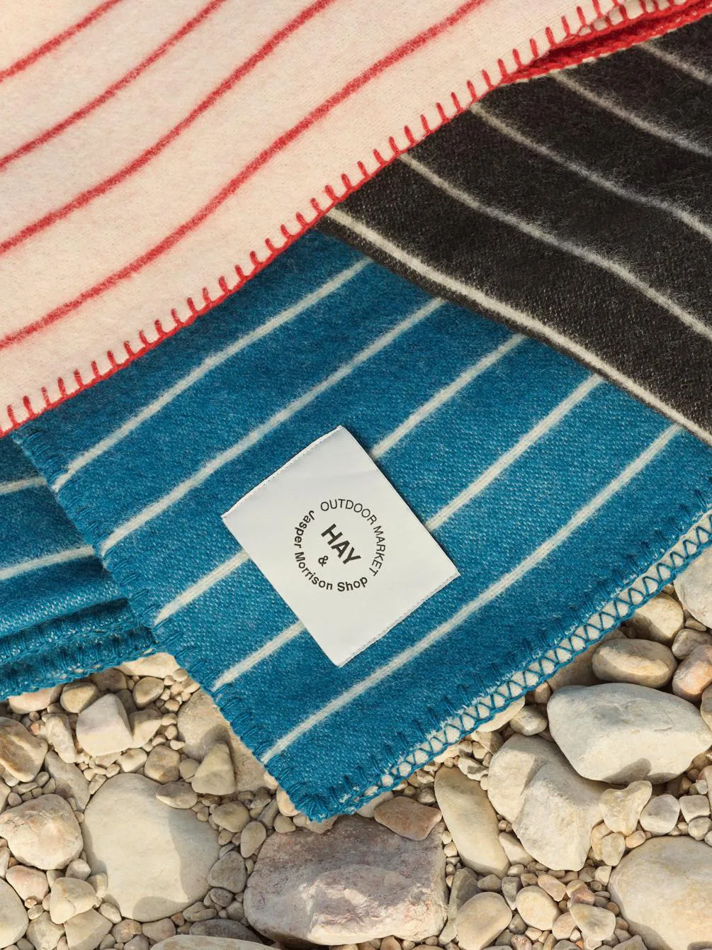 Outdoor Market κουβέρτα, Μπεζ-κόκκινο, 130x180 εκ. HAY