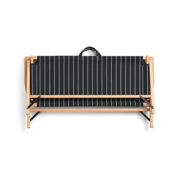 Outdoor Market πτυσσόμενος καναπές - Μαύρο-μπεζ, 2 θέσεων - HAY