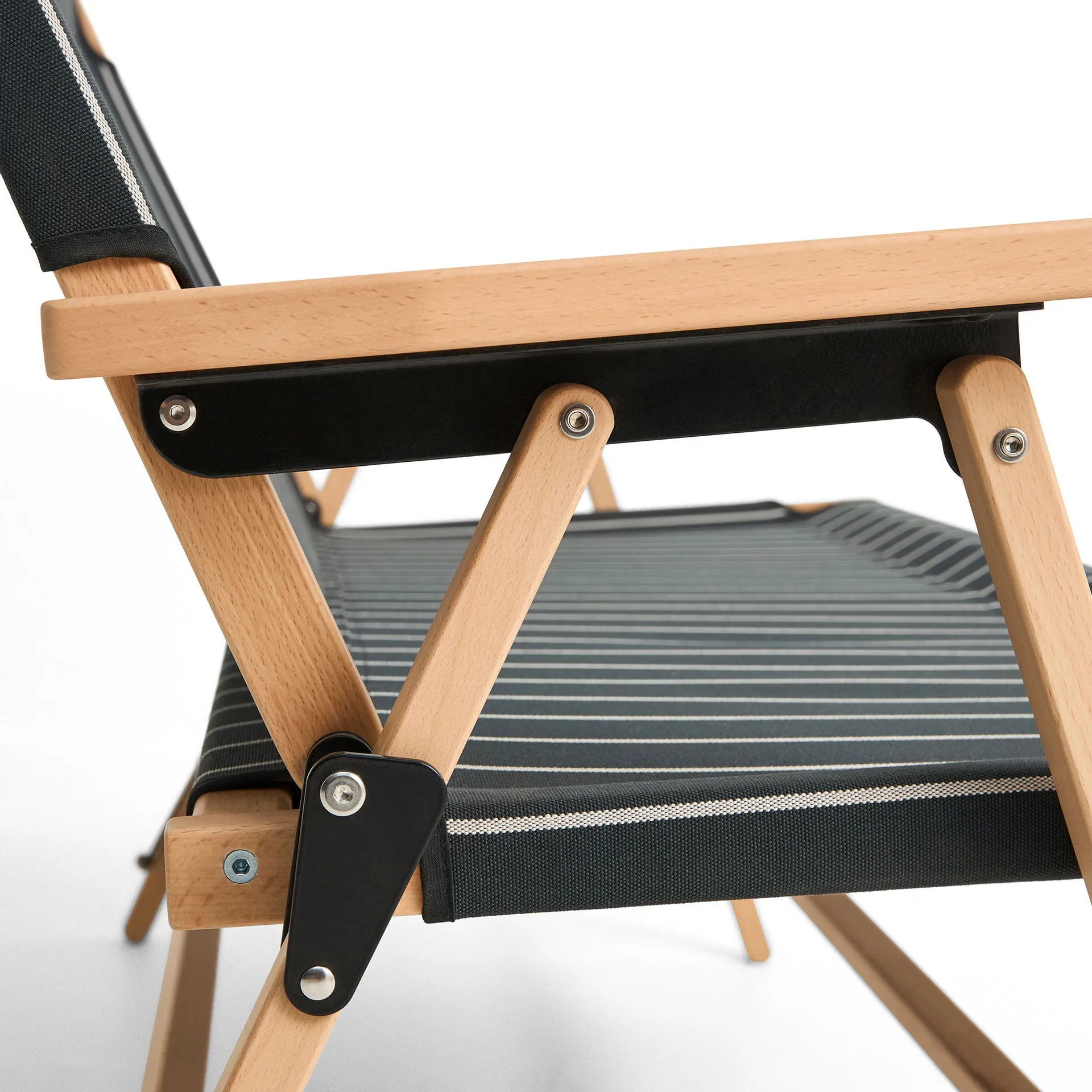 Outdoor Market πτυσσόμενος καναπές, Μαύρο-μπεζ, 2 θέσεων HAY