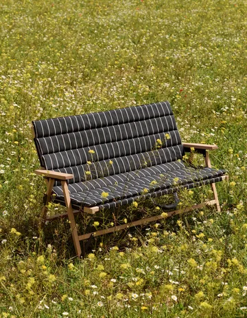 Outdoor Market πτυσσόμενος καναπές - Μαύρο-μπεζ, 2 θέσεων - HAY