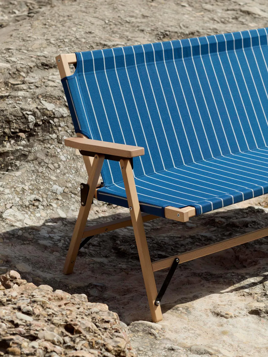 Outdoor Market πτυσσόμενος καναπές, Μπλε-μπεζ, 2 θέσεων HAY