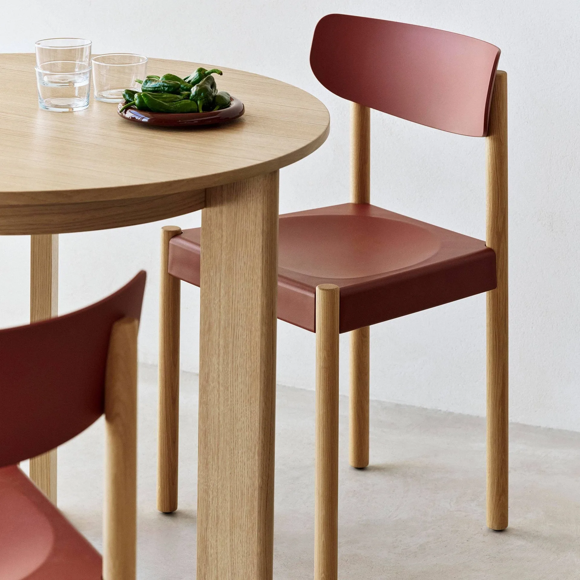 Pack Chair 10 καρέκλα, Λαδωμένη δρυς-hull red HAY
