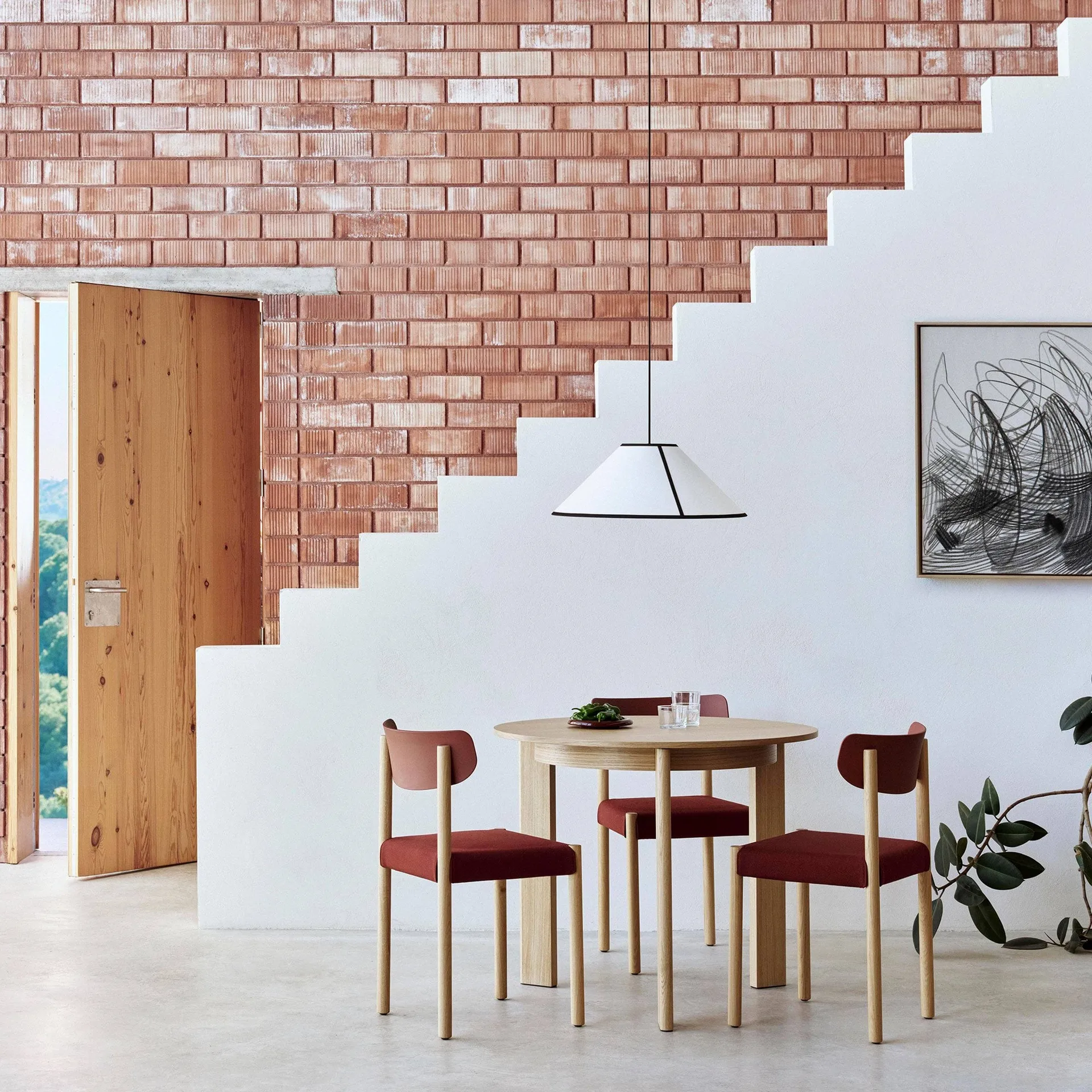 Pack Chair 11 καρέκλα, Λαδωμένη δρυς-hull red-Steelcut 655 HAY