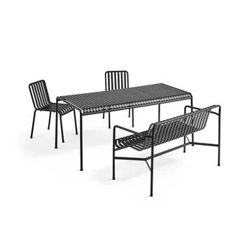Palissade σετ τραπεζαρίας 2 καρέκλες + παγκάκι 170x90 cm - Anthracite - HAY