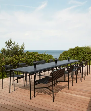 Palissade τραπεζαρία 2 Dining καρέκλα με μπράτσα + παγκάκι 170x90 εκ. ανθρακί - HAY