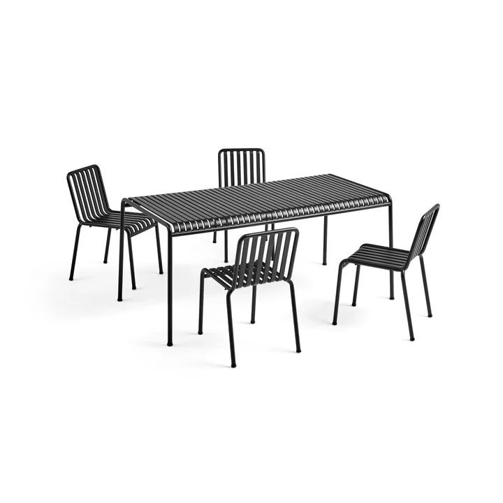 Palissade σετ τραπεζαρίας 4 καρέκλες 170x90 cm - Anthracite - HAY