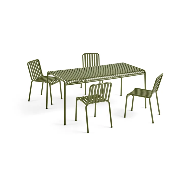 Palissade σετ τραπεζαρίας 4 καρέκλες 170x90 cm - Olive - HAY