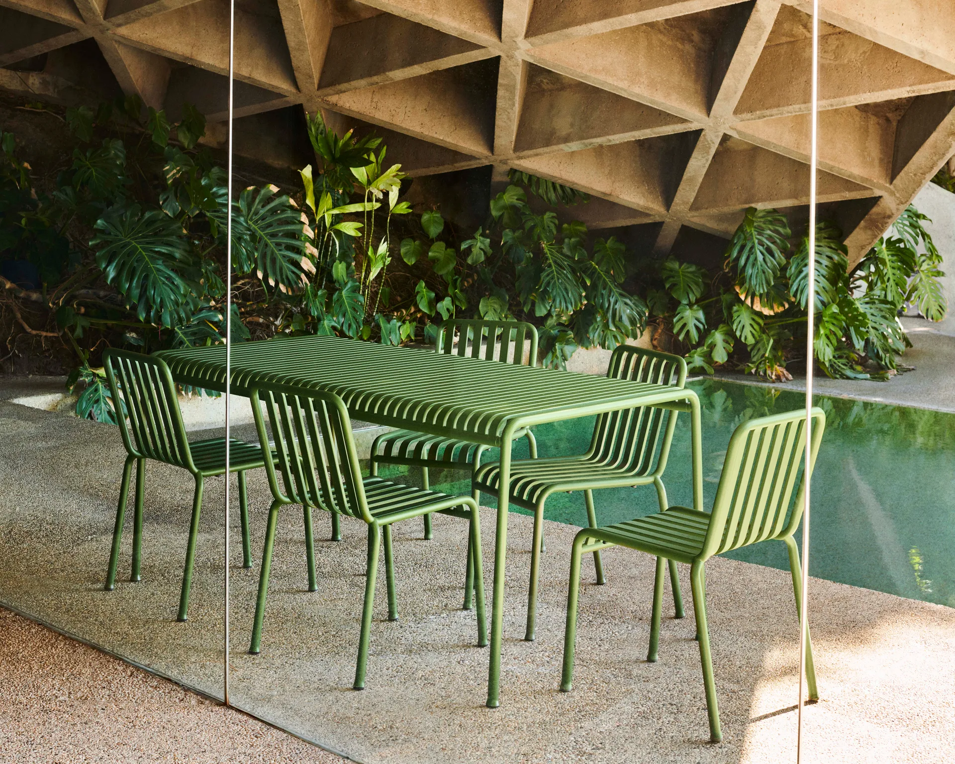 Palissade σετ τραπεζαρίας 4 καρέκλες 170x90 cm - Olive HAY