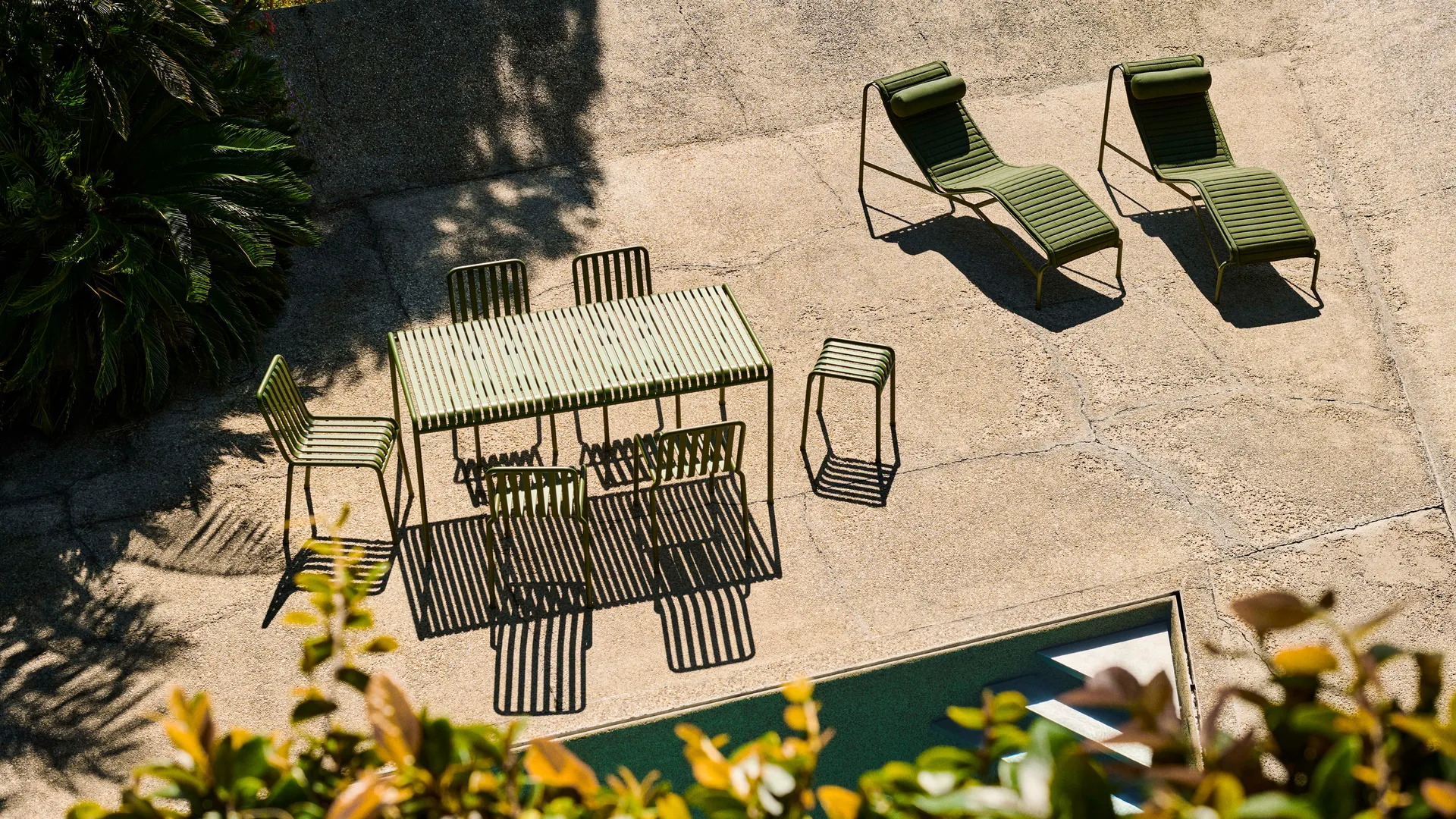 Palissade σετ τραπεζαρίας 4 καρέκλες 170x90 cm - Olive HAY