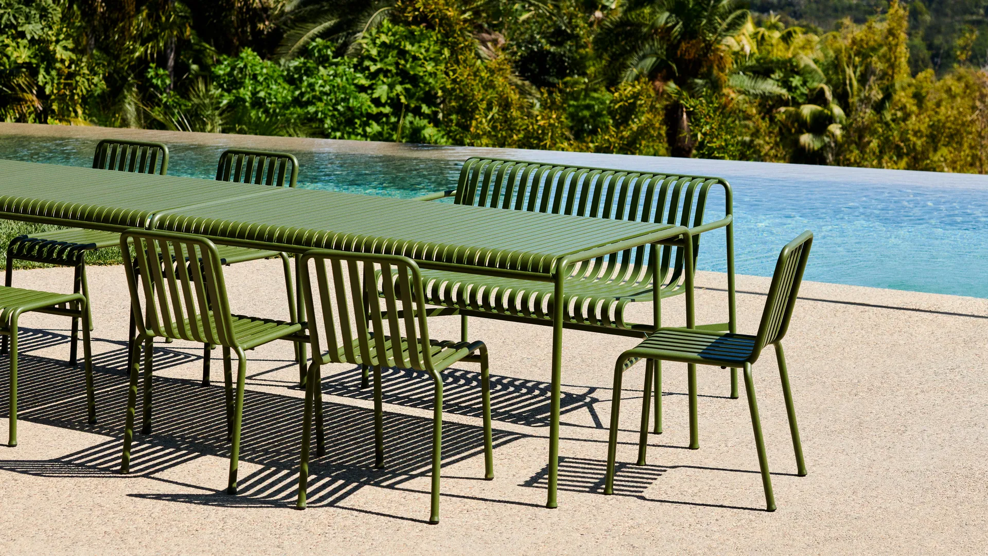 Palissade σετ τραπεζαρίας 4 καρέκλες 170x90 cm - Olive HAY