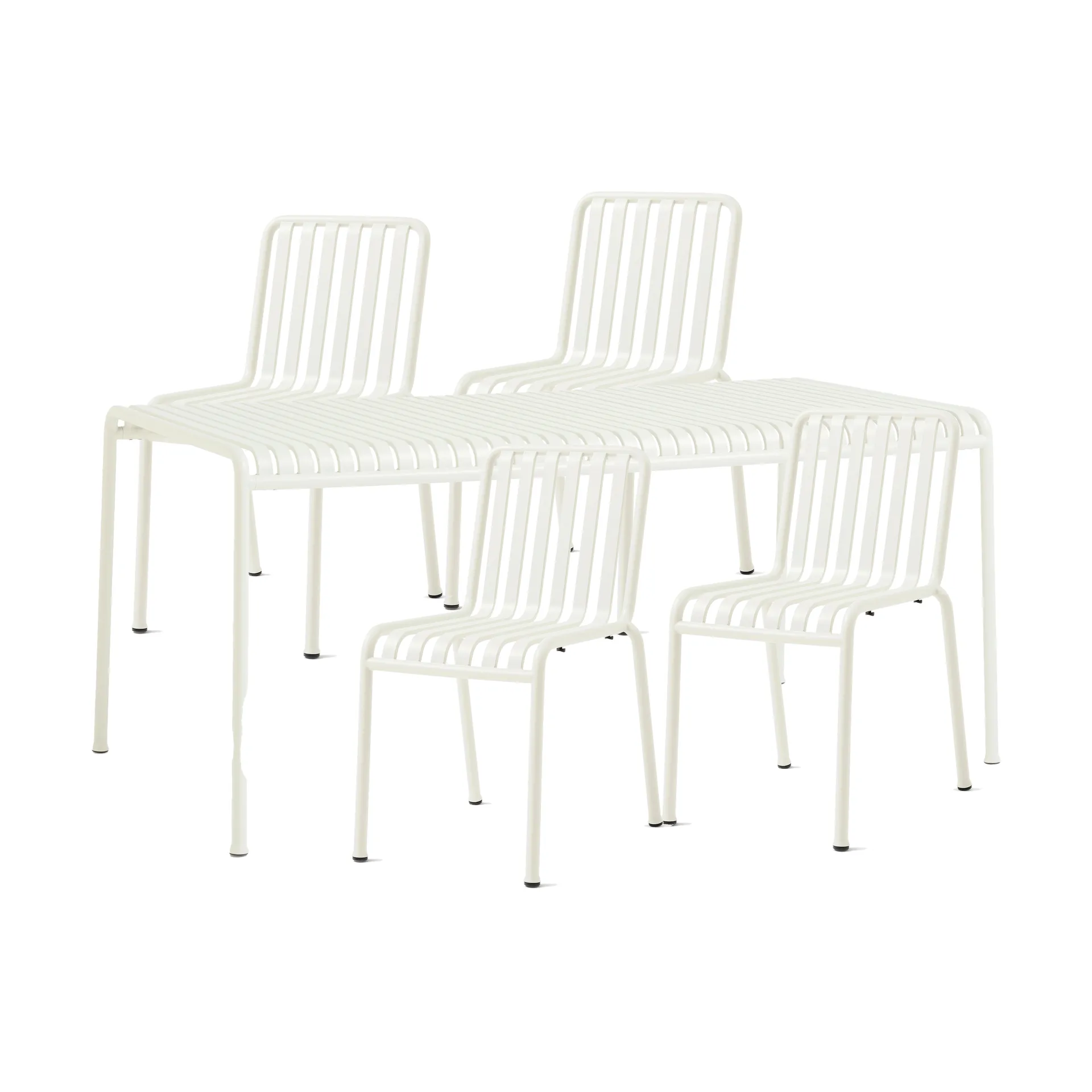 Palissade σετ τραπεζαρίας 4 καρέκλες 170x90 εκ. cream white,  HAY