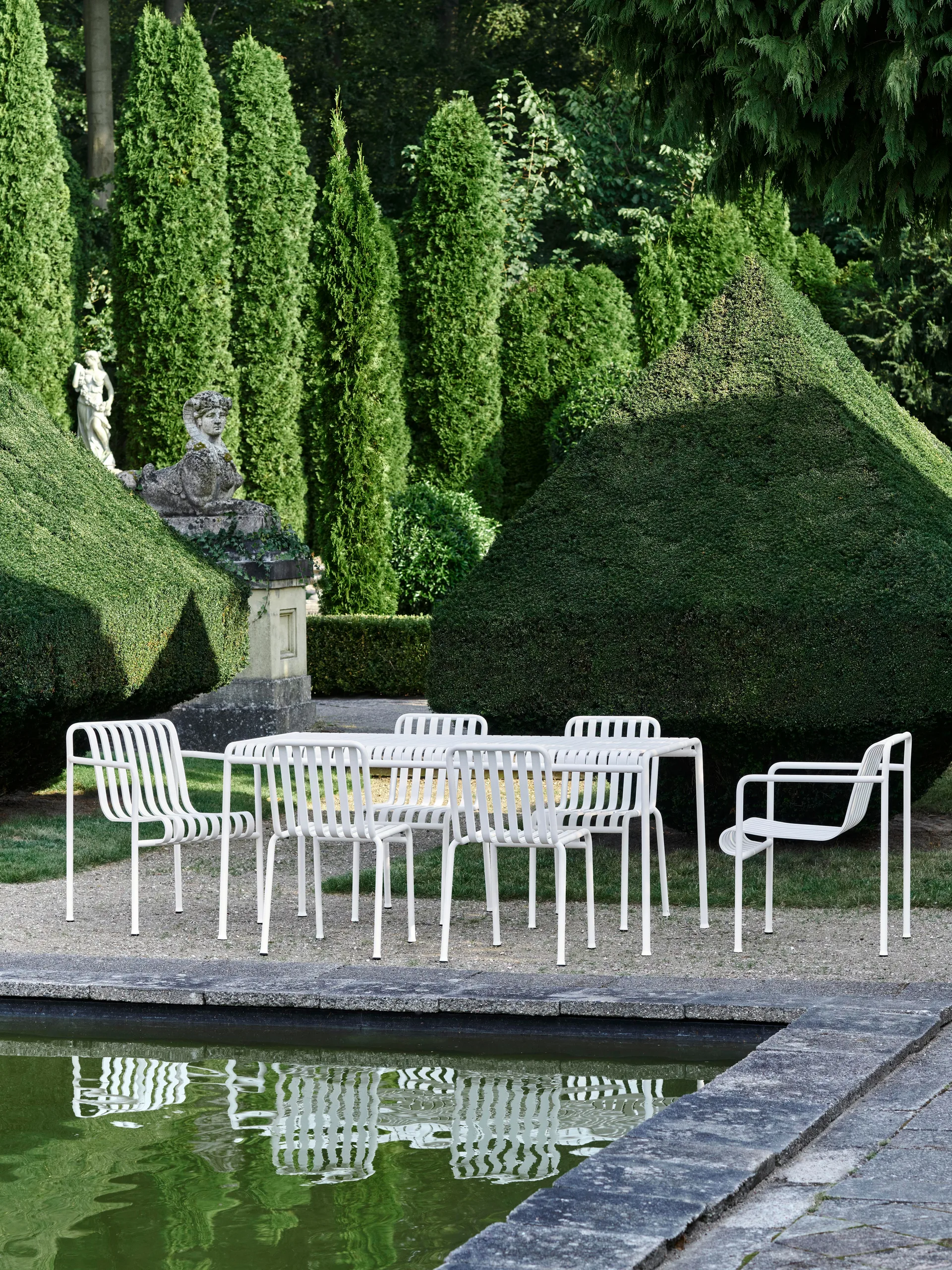 Palissade σετ τραπεζαρίας 4 καρέκλες 170x90 εκ. cream white,  HAY