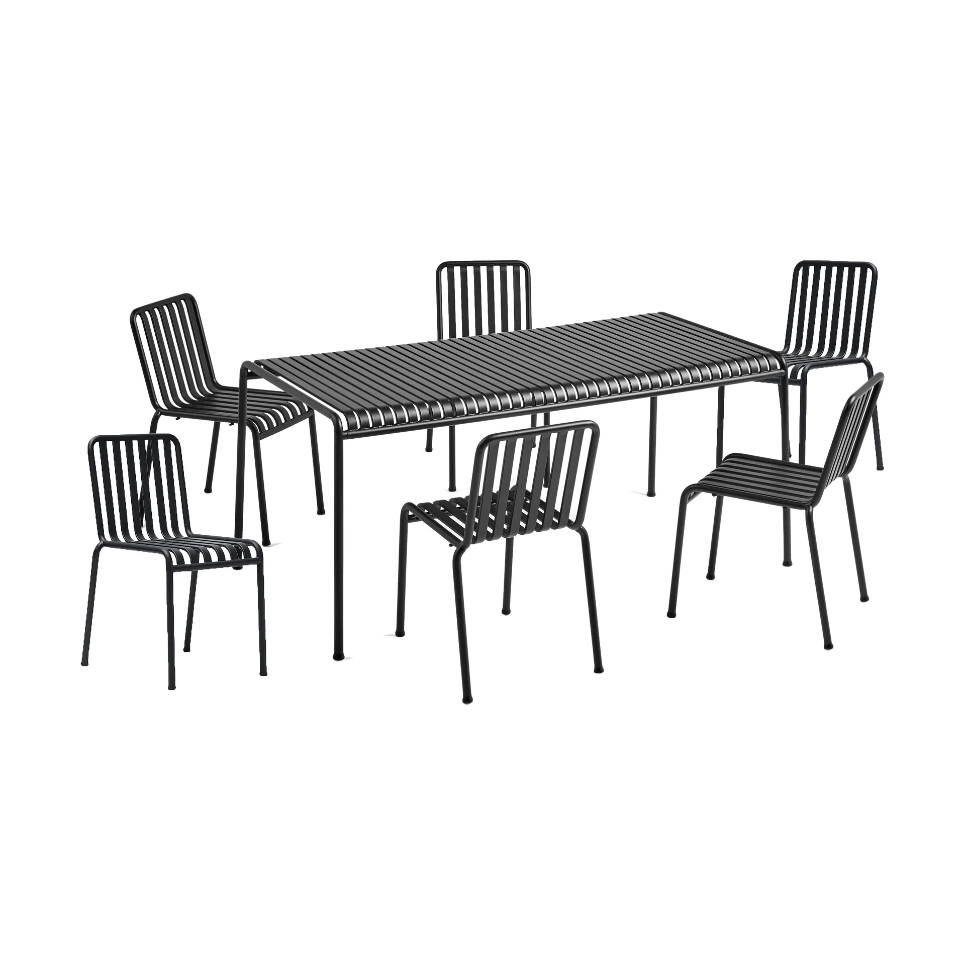 Palissade σετ τραπεζαρίας 6 καρέκλες 170x90 εκ. anthracite,  HAY