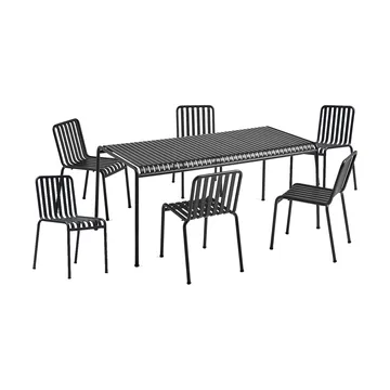 Palissade σετ τραπεζαρίας 6 καρέκλες 170x90 εκ. anthracite - HAY
