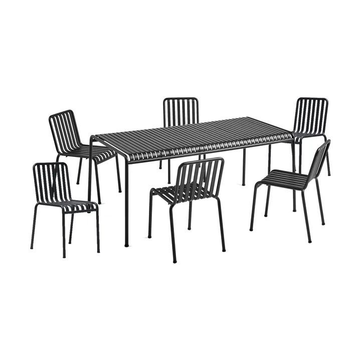 Palissade σετ τραπεζαρίας 6 καρέκλες 170x90 εκ. anthracite - HAY