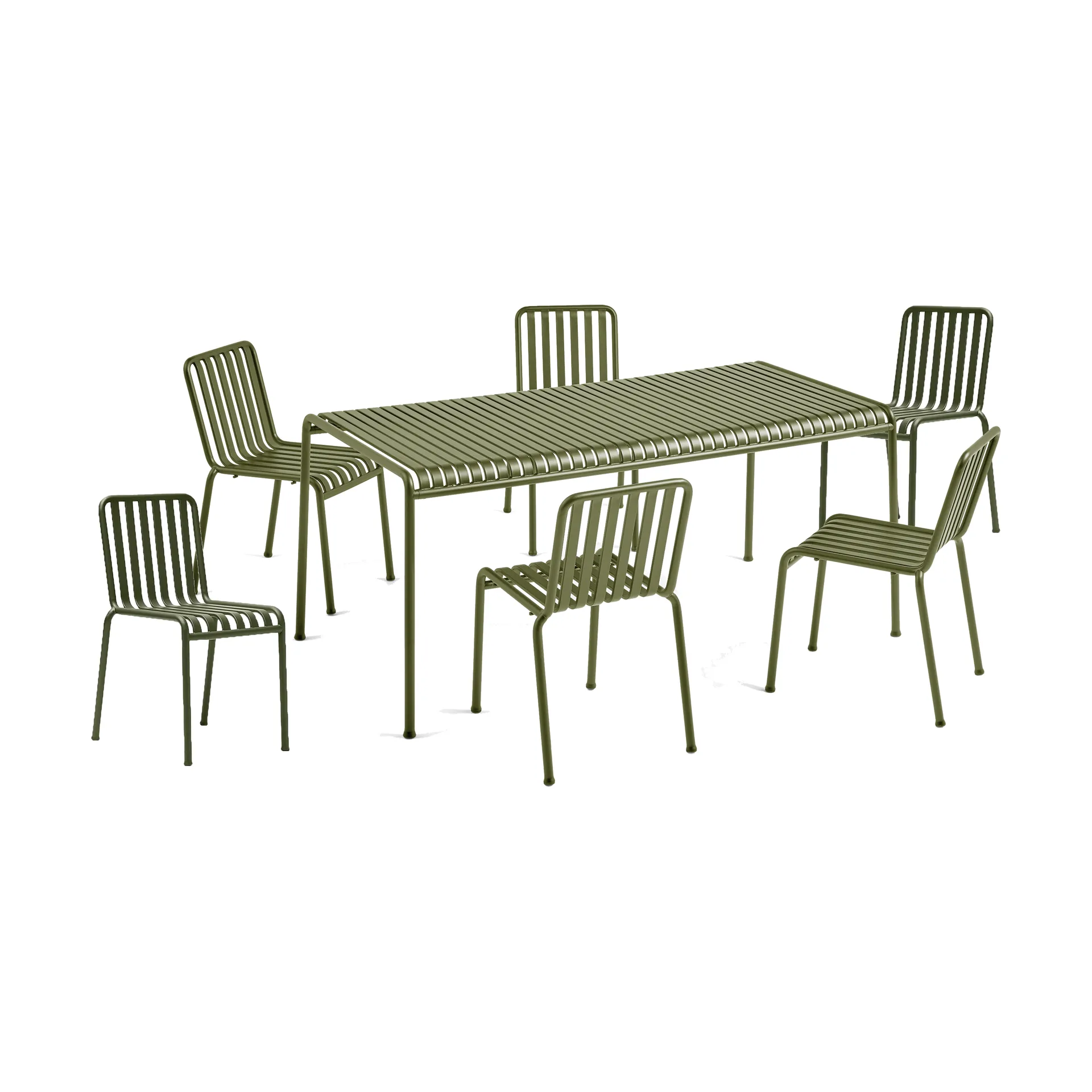 Palissade τραπεζαρία 6 καρέκλες 170x90 εκ. olive,  HAY