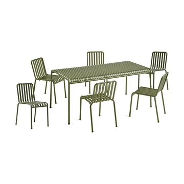 Palissade τραπεζαρία 6 καρέκλες 170x90 εκ. olive - HAY