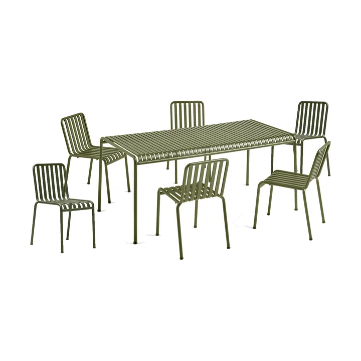 Palissade τραπεζαρία 6 καρέκλες 170x90 εκ. olive - HAY