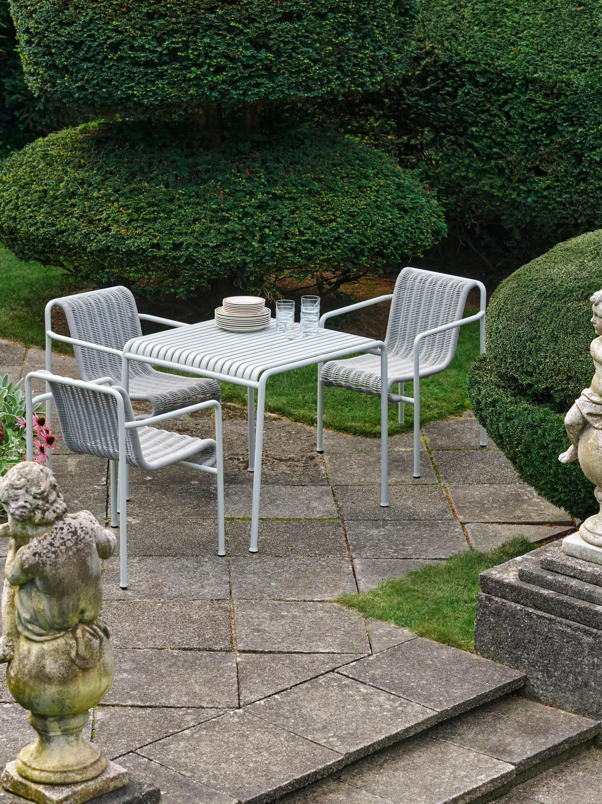 Palissade Cord Dining καρέκλα με μπράτσα, Sky grey HAY