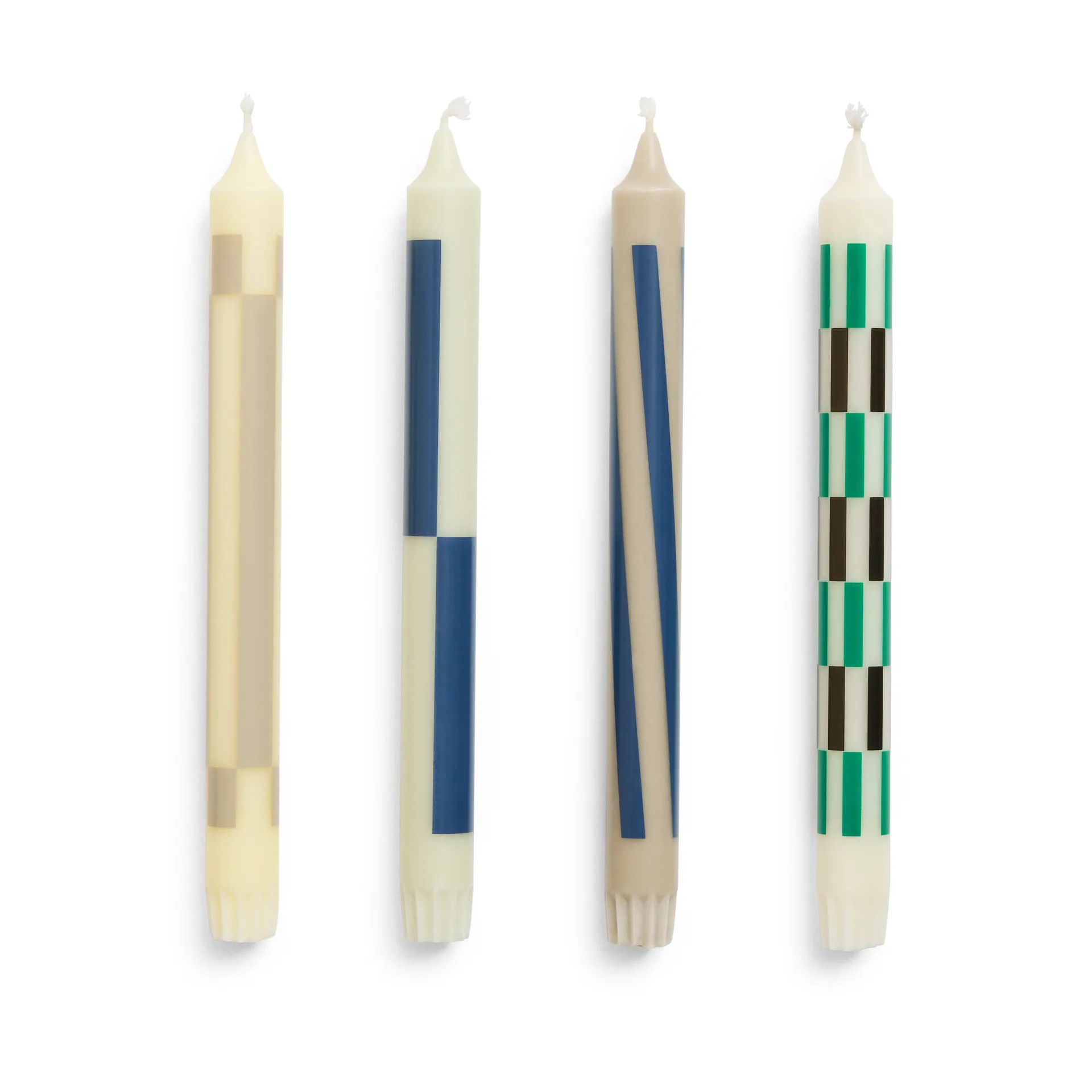 Pattern candle mix συσκευασία 4 τεμαχίων, Cream-dark HAY