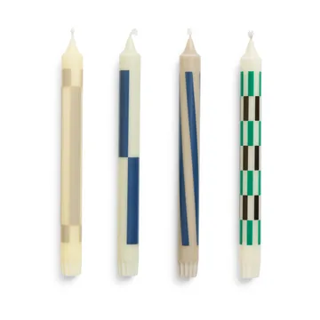 Pattern candle mix συσκευασία 4 τεμαχίων - Cream-dark - HAY