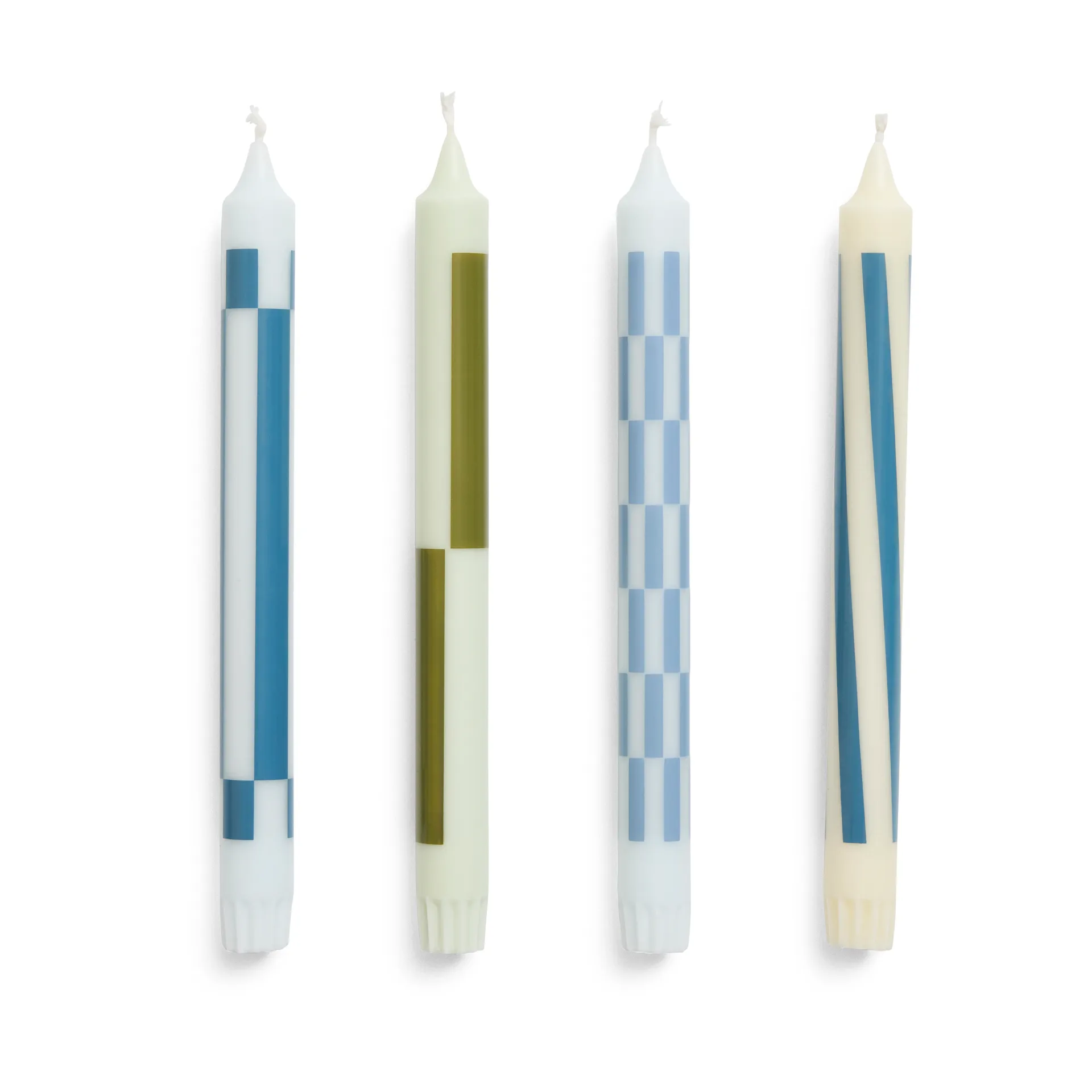Pattern candle mix συσκευασία 4 τεμαχίων, Green-blue HAY