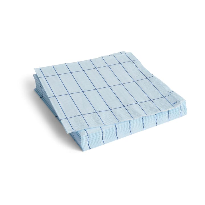 Pattern Dinner χαρτοπετσέτα 40x40 εκ. 20 τεμαχίων - Light blue-blue grid - HAY