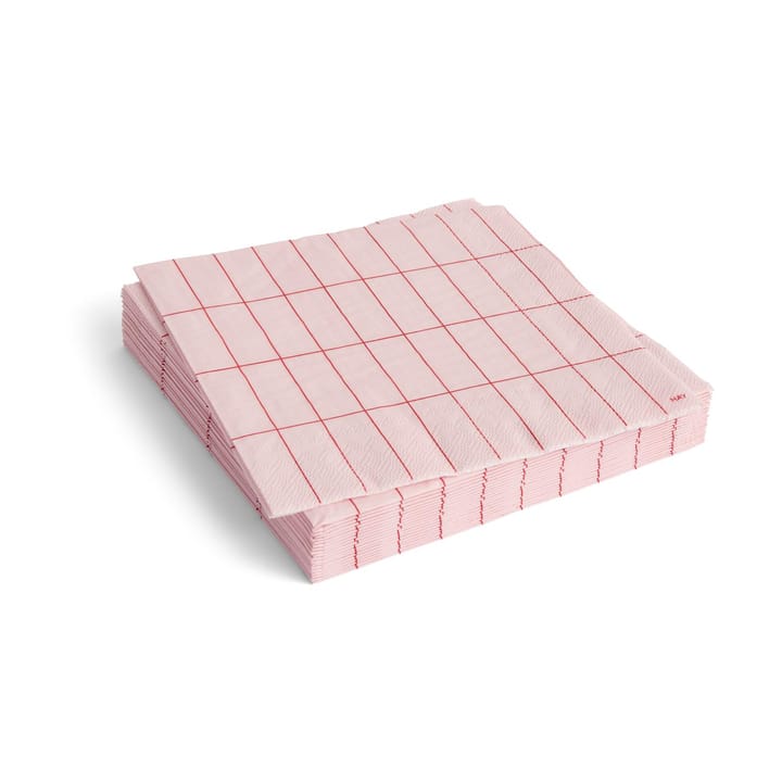 Pattern Dinner χαρτοπετσέτα 40x40 εκ. 20 τεμαχίων - Light pink-red grid - HAY